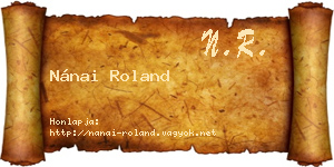 Nánai Roland névjegykártya